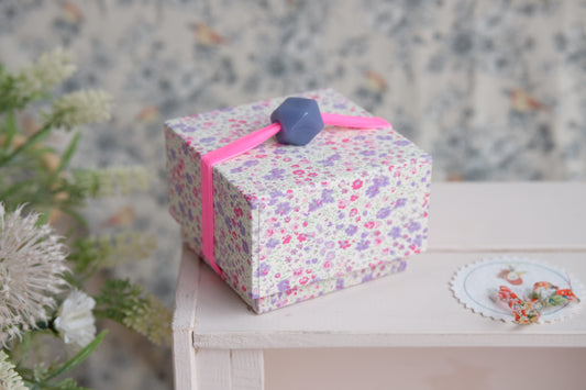 Mini joyero de viaje entelado en flores lilas
