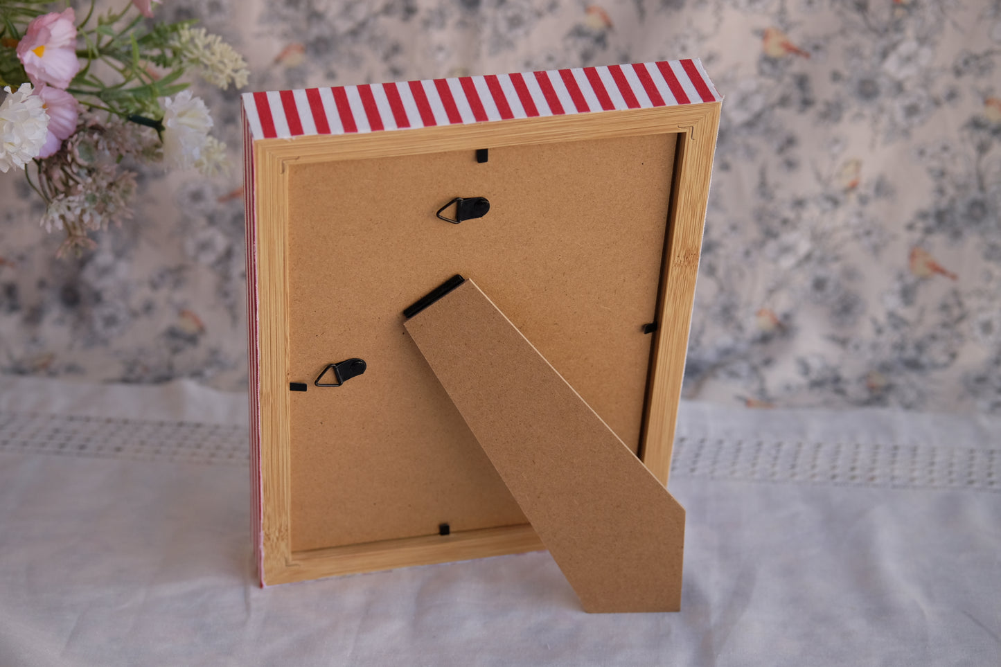 Marcos de fotos entelados a rayas verdes